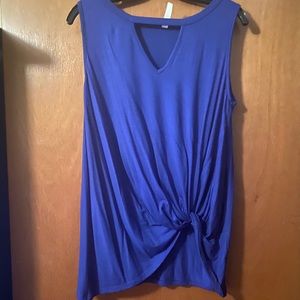 Royal Blue cotton twist front shirt
